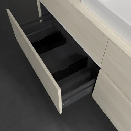 VILLEROY BOCH Collaro Waschbeckenunterschrank, mit Beleuchtung, 4 Auszüge, 1600 x 548 x 500 mm, White Oak / White Oak #C030B0AA, Bild 7