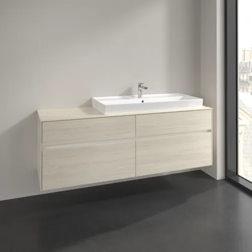 VILLEROY BOCH Collaro Waschbeckenunterschrank, mit Beleuchtung, 4 Auszüge, 1600 x 548 x 500 mm, White Oak / White Oak #C030B0AA, Bild 2