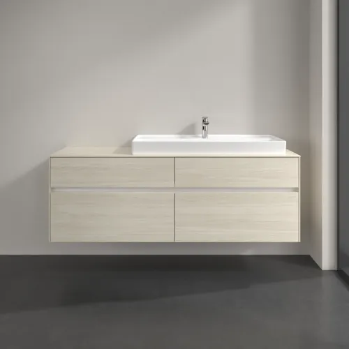 VILLEROY BOCH Collaro Waschbeckenunterschrank, mit Beleuchtung, 4 Auszüge, 1600 x 548 x 500 mm, White Oak / White Oak #C030B0AA, Bild 3