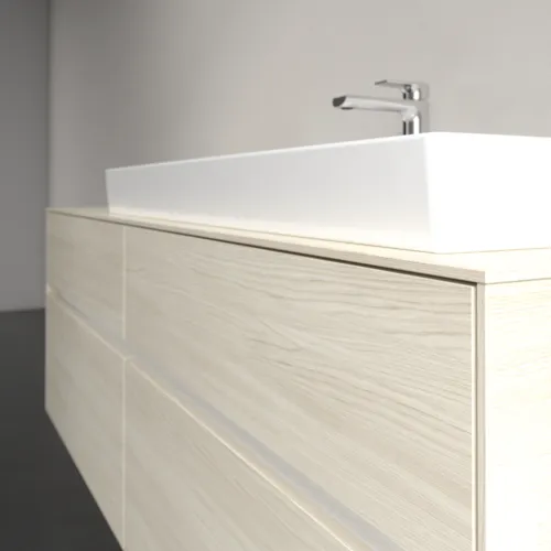 VILLEROY BOCH Collaro Waschbeckenunterschrank, mit Beleuchtung, 4 Auszüge, 1600 x 548 x 500 mm, White Oak / White Oak #C030B0AA, Bild 6