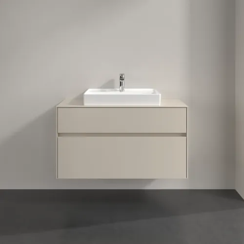 Bild von VILLEROY BOCH Collaro Waschbeckenunterschrank, mit Beleuchtung, 2 Auszüge, 1000 x 548 x 500 mm, Cashmere Grey / Cashmere Grey #C019B0VN