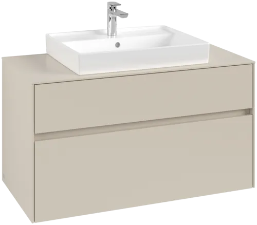 Зображення з  VILLEROY BOCH Collaro Vanity unit, with lighting, 2 pull-out compartments, 1000 x 548 x 500 mm, Cashmere Grey / Cashmere Grey #C019B0VN