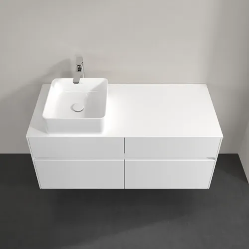 VILLEROY BOCH Collaro Waschbeckenunterschrank, mit Beleuchtung, 4 Auszüge, 1200 x 548 x 500 mm, White Matt / White Matt #C042B0MS, Bild 4