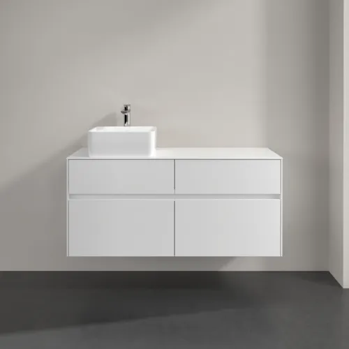 VILLEROY BOCH Collaro Waschbeckenunterschrank, mit Beleuchtung, 4 Auszüge, 1200 x 548 x 500 mm, White Matt / White Matt #C042B0MS, Bild 3