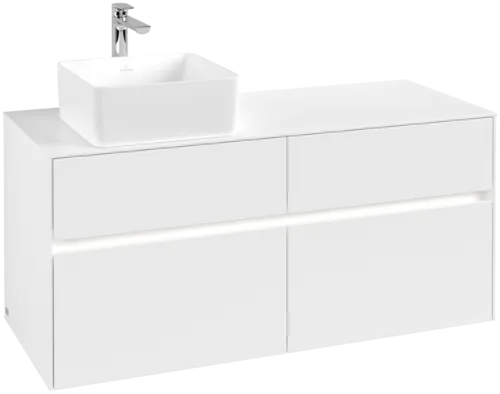 Obrázek VILLEROY BOCH Collaro toaletní skříňka, s osvětlením, 4 výsuvy, 1200 x 548 x 500 mm, bílá matná / bílá matná #C042B0MS