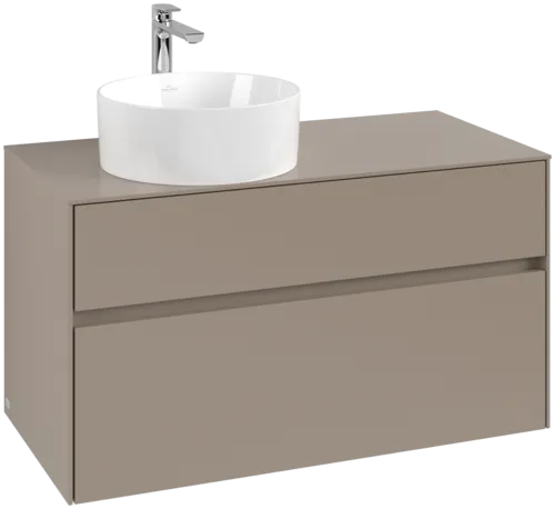 Picture of VILLEROY BOCH Collaro Vanity unit, 2 pull-out compartments, 1000 x 548 x 500 mm, Taupe / Taupe #C03900VM