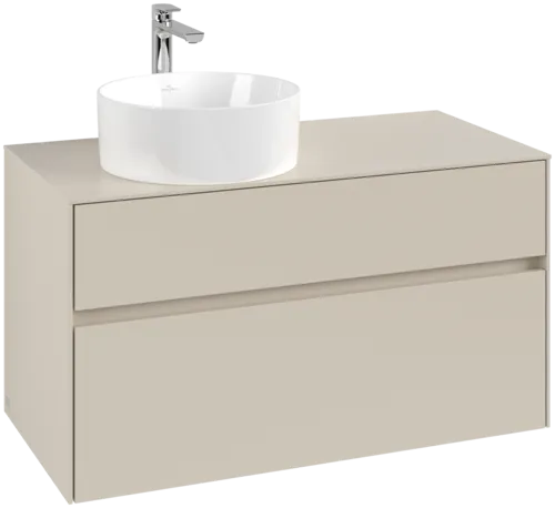 Picture of VILLEROY BOCH Collaro Vanity unit, 2 pull-out compartments, 1000 x 548 x 500 mm, Cashmere Grey / Cashmere Grey #C03900VN