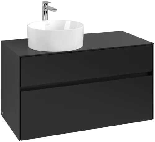 Obrázek VILLEROY BOCH Collaro toaletní skříňka, 2 výsuvy, 1000 x 548 x 500 mm, Volcano Black / Volcano Black #C03900VL