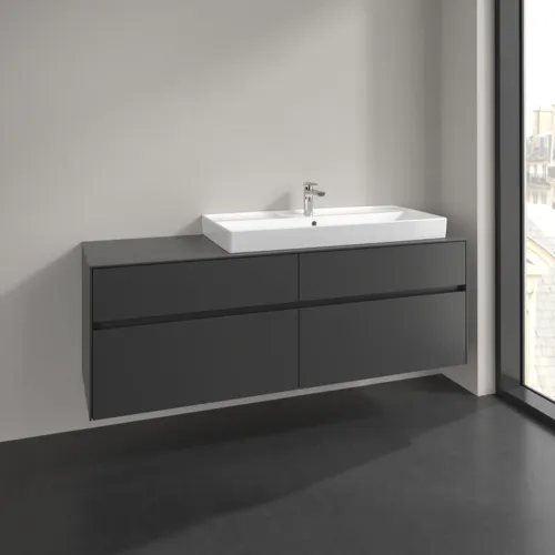 Bild von VILLEROY BOCH Collaro Waschbeckenunterschrank, 4 Auszüge, 1600 x 548 x 500 mm, Graphite / Graphite #C03000VR