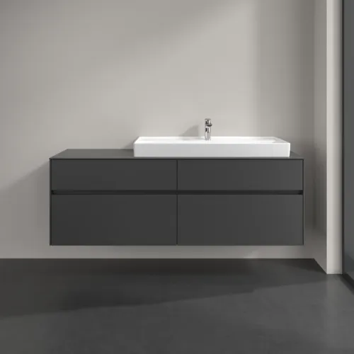 Bild von VILLEROY BOCH Collaro Waschbeckenunterschrank, 4 Auszüge, 1600 x 548 x 500 mm, Graphite / Graphite #C03000VR
