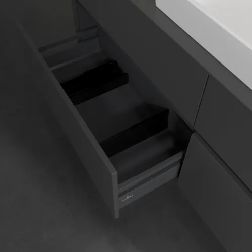 Bild von VILLEROY BOCH Collaro Waschbeckenunterschrank, 4 Auszüge, 1600 x 548 x 500 mm, Graphite / Graphite #C03000VR