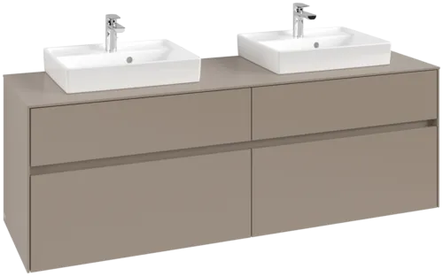 Picture of VILLEROY BOCH Collaro Vanity unit, with lighting, 4 pull-out compartments, 1600 x 548 x 500 mm, Taupe / Taupe #C021B0VM