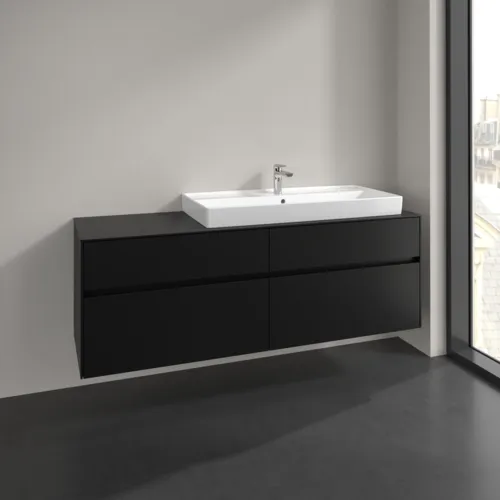 Obrázek VILLEROY BOCH Toaletní skříňka Collaro, 4 výsuvy, 1600 x 548 x 500 mm, Volcano Black / Volcano Black #C03000VL
