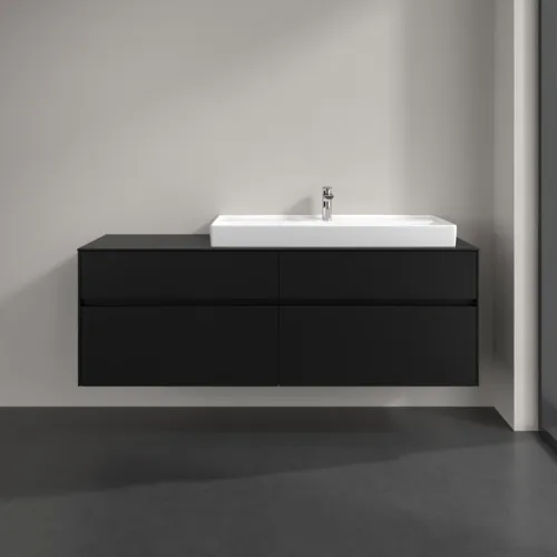 Obrázek VILLEROY BOCH Toaletní skříňka Collaro, 4 výsuvy, 1600 x 548 x 500 mm, Volcano Black / Volcano Black #C03000VL