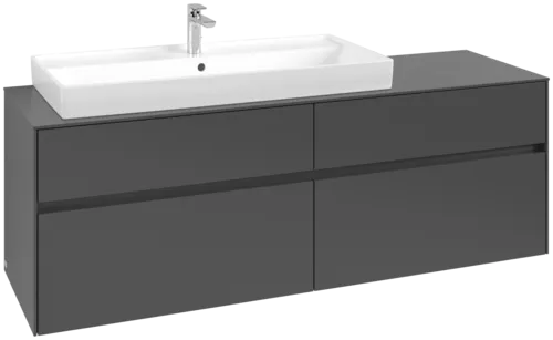 Picture of VILLEROY BOCH Collaro Vanity unit, 4 pull-out compartments, 1600 x 548 x 500 mm, Graphite / Graphite #C02900VR