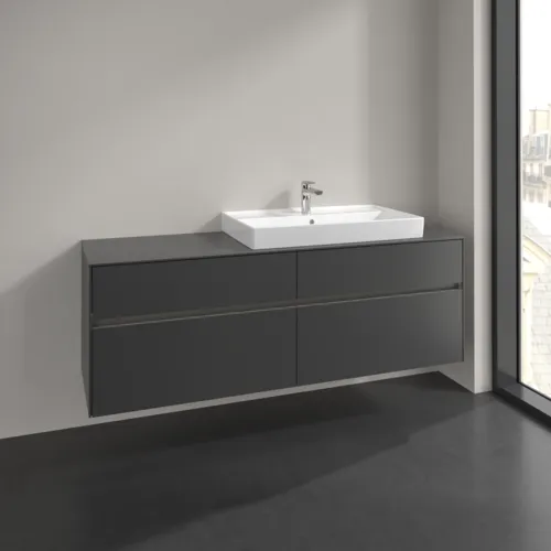 Bild von VILLEROY BOCH Collaro Waschbeckenunterschrank, mit Beleuchtung, 4 Auszüge, 1600 x 548 x 500 mm, Graphite / Graphite #C027B0VR