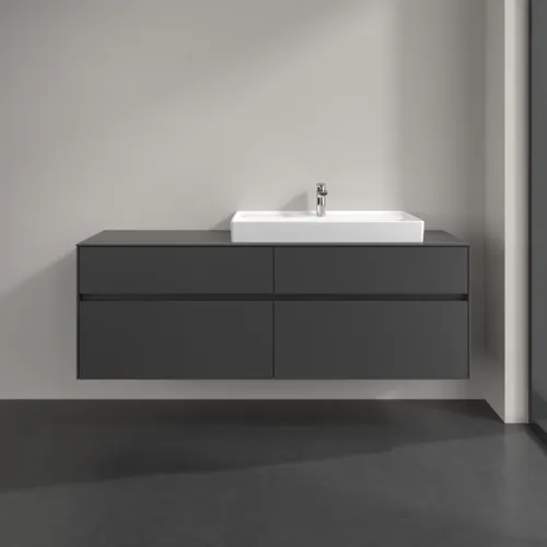 Bild von VILLEROY BOCH Collaro Waschbeckenunterschrank, mit Beleuchtung, 4 Auszüge, 1600 x 548 x 500 mm, Graphite / Graphite #C027B0VR