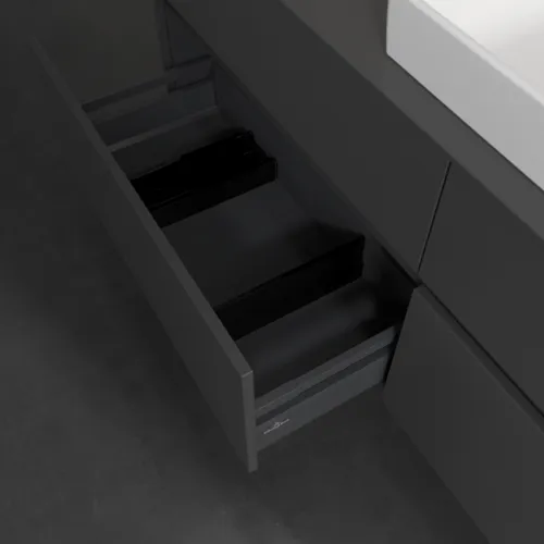 Bild von VILLEROY BOCH Collaro Waschbeckenunterschrank, mit Beleuchtung, 4 Auszüge, 1600 x 548 x 500 mm, Graphite / Graphite #C027B0VR
