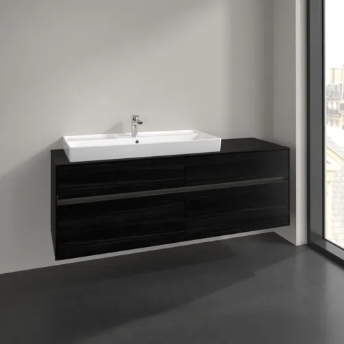 Obrázek VILLEROY BOCH Toaletní skříňka Collaro, s osvětlením, 4 výsuvy, 1600 x 548 x 500 mm, černý dub / černý dub #C029B0AB