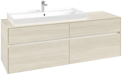 Picture of VILLEROY BOCH Collaro Vanity unit, with lighting, 4 pull-out compartments, 1600 x 548 x 500 mm, White Oak / White Oak #C029B0AA