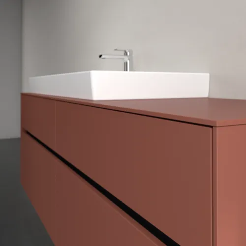 Bild von VILLEROY BOCH Collaro Waschbeckenunterschrank, mit Beleuchtung, 4 Auszüge, 1600 x 548 x 500 mm, Wine Red / Wine Red #C029B0AH