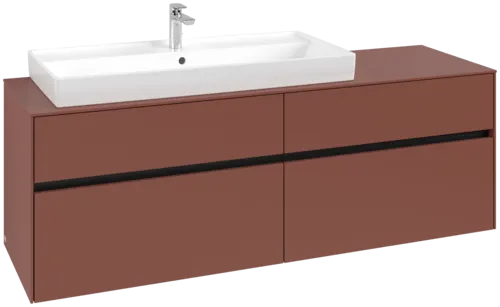 Picture of VILLEROY BOCH Collaro Vanity unit, with lighting, 4 pull-out compartments, 1600 x 548 x 500 mm, Wine Red / Wine Red #C029B0AH