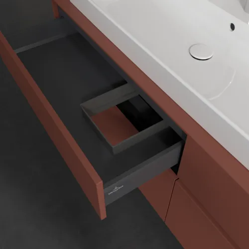 Bild von VILLEROY BOCH Collaro Waschbeckenunterschrank, mit Beleuchtung, 4 Auszüge, 1600 x 548 x 500 mm, Wine Red / Wine Red #C029B0AH