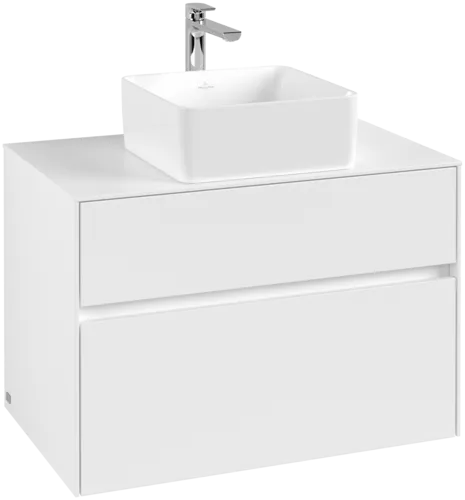 Obrázek VILLEROY BOCH Toaletní skříňka Collaro, 2 výsuvy, 800 x 548 x 500 mm, bílá matná / bílá matná #C03700MS