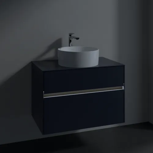 Bild von VILLEROY BOCH Collaro Waschbeckenunterschrank, mit Beleuchtung, 2 Auszüge, 800 x 548 x 500 mm, Marine Blue / Marine Blue #C037B0VQ
