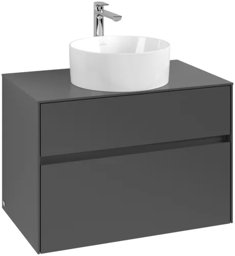 Picture of VILLEROY BOCH Collaro Vanity unit, with lighting, 2 pull-out compartments, 800 x 548 x 500 mm, Graphite / Graphite #C037B0VR