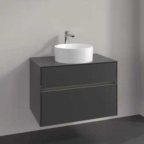VILLEROY BOCH Collaro Waschbeckenunterschrank, mit Beleuchtung, 2 Auszüge, 800 x 548 x 500 mm, Graphite / Graphite #C037B0VR, Bild 2