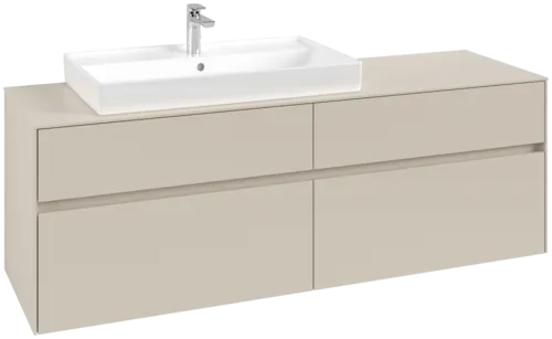 Picture of VILLEROY BOCH Collaro Vanity unit, with lighting, 4 pull-out compartments, 1600 x 548 x 500 mm, Cashmere Grey / Cashmere Grey #C026B0VN