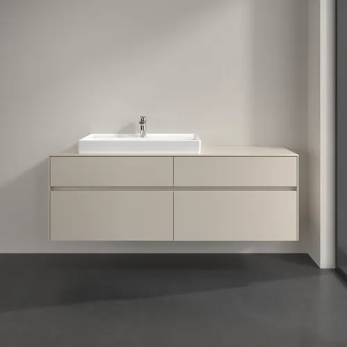Bild von VILLEROY BOCH Collaro Waschbeckenunterschrank, mit Beleuchtung, 4 Auszüge, 1600 x 548 x 500 mm, Cashmere Grey / Cashmere Grey #C026B0VN