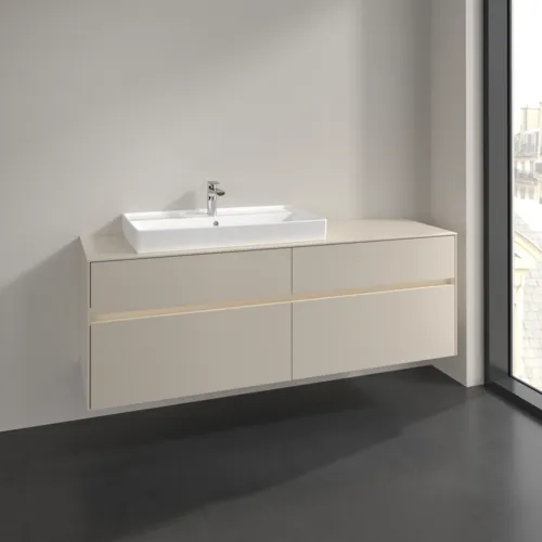 Bild von VILLEROY BOCH Collaro Waschbeckenunterschrank, mit Beleuchtung, 4 Auszüge, 1600 x 548 x 500 mm, Cashmere Grey / Cashmere Grey #C026B0VN