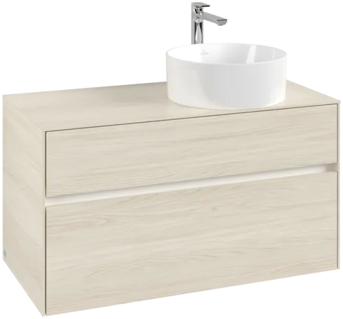 Picture of VILLEROY BOCH Collaro Vanity unit, 2 pull-out compartments, 1000 x 548 x 500 mm, White Oak / White Oak #C04000AA