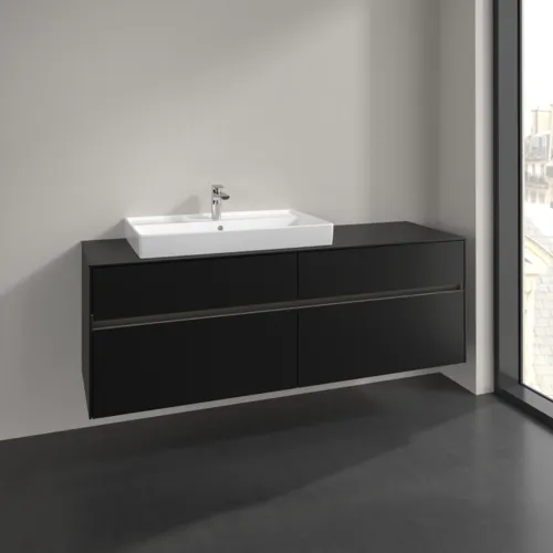 Bild von VILLEROY BOCH Collaro Waschbeckenunterschrank, mit Beleuchtung, 4 Auszüge, 1600 x 548 x 500 mm, Volcano Black / Volcano Black #C026B0VL