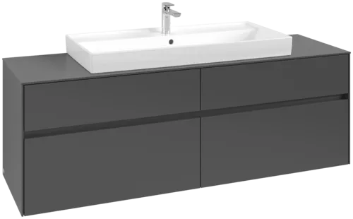 Picture of VILLEROY BOCH Collaro Vanity unit, 4 pull-out compartments, 1600 x 548 x 500 mm, Graphite / Graphite #C03100VR