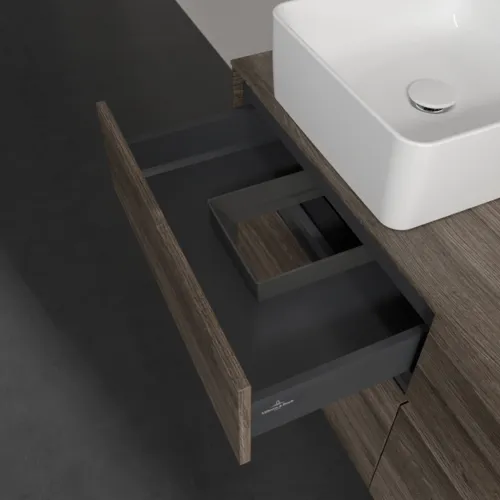VILLEROY BOCH Collaro Waschbeckenunterschrank, mit Beleuchtung, 4 Auszüge, 1200 x 548 x 500 mm, Stone Oak #C042B0RK, Bild 8