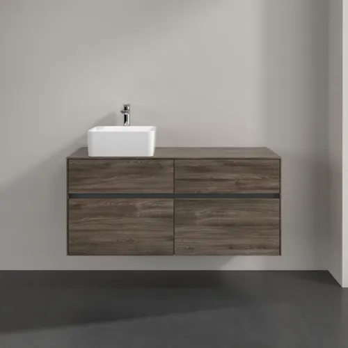 VILLEROY BOCH Collaro Waschbeckenunterschrank, mit Beleuchtung, 4 Auszüge, 1200 x 548 x 500 mm, Stone Oak #C042B0RK, Bild 3