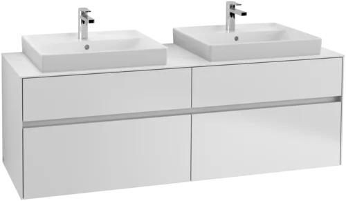 Picture of VILLEROY BOCH Collaro Vanity unit, with lighting, 4 pull-out compartments, 1600 x 548 x 500 mm, White Matt / White Matt #C024B0MS