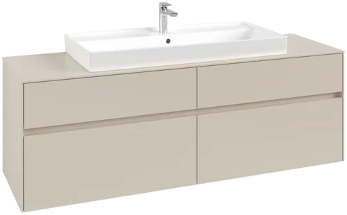 VILLEROY BOCH Collaro Vanity unit, 4 pull-out compartments, 1600 x 548 x 500 mm, Cashmere Grey / Cashmere Grey #C03100VN resmi