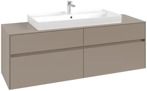VILLEROY BOCH Collaro Vanity unit, 4 pull-out compartments, 1600 x 548 x 500 mm, Taupe / Taupe #C03100VM resmi