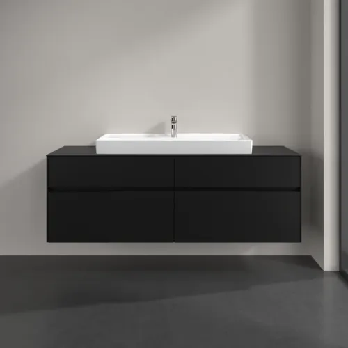 Bild von VILLEROY BOCH Collaro Waschbeckenunterschrank, 4 Auszüge, 1600 x 548 x 500 mm, Volcano Black / Volcano Black #C03100VL