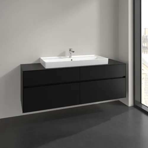 Bild von VILLEROY BOCH Collaro Waschbeckenunterschrank, 4 Auszüge, 1600 x 548 x 500 mm, Volcano Black / Volcano Black #C03100VL
