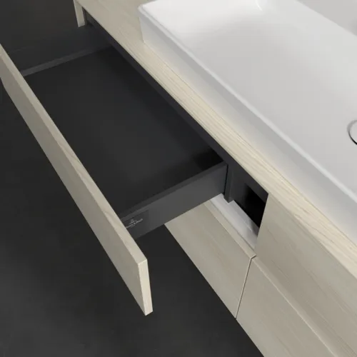 Obrázek VILLEROY BOCH Collaro Vanity unit, with lighting, 4 pull-out compartments, 1600 x 548 x 500 mm, White Oak / White Oak #C031B0AA