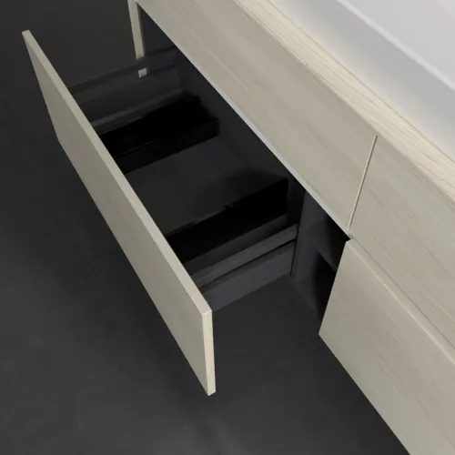 Obrázek VILLEROY BOCH Collaro Vanity unit, with lighting, 4 pull-out compartments, 1600 x 548 x 500 mm, White Oak / White Oak #C031B0AA