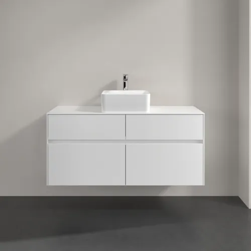 Bild von VILLEROY BOCH Collaro Waschbeckenunterschrank, mit Beleuchtung, 4 Auszüge, 1200 x 548 x 500 mm, White Matt / White Matt #C041B0MS