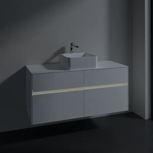 Bild von VILLEROY BOCH Collaro Waschbeckenunterschrank, mit Beleuchtung, 4 Auszüge, 1200 x 548 x 500 mm, White Matt / White Matt #C041B0MS