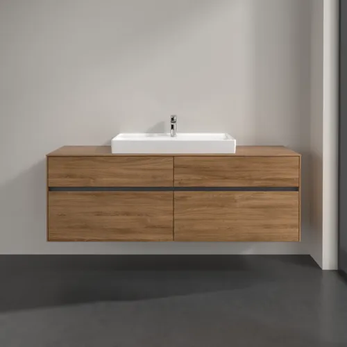 Bild von VILLEROY BOCH Collaro Waschbeckenunterschrank, 4 Auszüge, 1600 x 548 x 500 mm, Kansas Oak #C02800RH