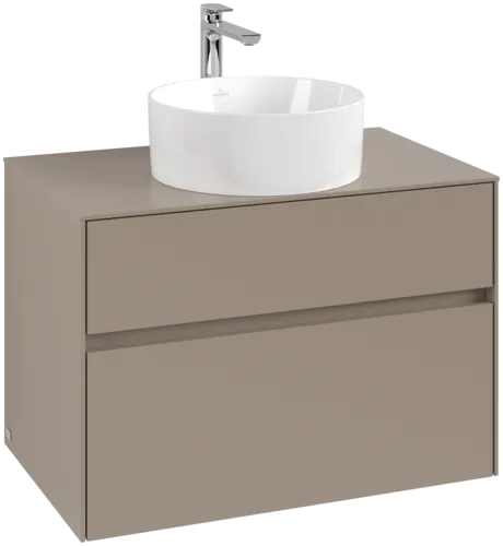 Picture of VILLEROY BOCH Collaro Vanity unit, with lighting, 2 pull-out compartments, 800 x 548 x 500 mm, Taupe / Taupe #C037B0VM
